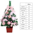 thumbnail image 5 of Inches Mini Christmas Trees Artificial Tabletop Christmas Tree with Bowknot Deer Rabbit Cotton Hair Ball Feather Bell Snowflake Ornaments for Table Desk Home Decor, 5 of 5