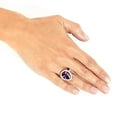 thumbnail image 3 of ELYA Jewelry Women's Pear-Cut Purple Cubic Zirconia Sterling Silver Ring, 3 of 4