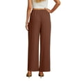 thumbnail image 3 of Aofany Women's Elastic Waist Trousers High Waist Wide Leg Straight Pants Fashion Relaxed Loose Casual Comfy Pants, 3 of 6