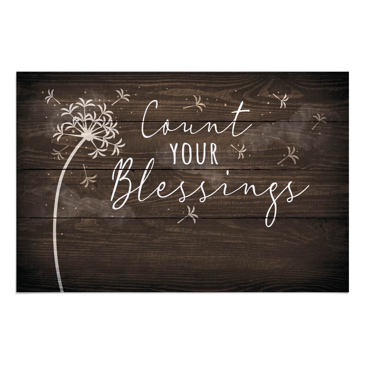 Personalized Planet 27x18 Count Your Blessings Inspirational Doormat with Custom Personalization Printed on Brown Rectangular 1/4” Thick Non Slip Mat for Kitchen Hallway Deck or Porch