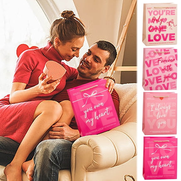 Msgweeeg Small Gift Bag Large Gift Bag Valentine's Day Gifts for Her Romantic Gift Bags for Couples To Exchange Gifts and Tote Bags