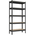 thumbnail image 2 of SONGMICS 5-Tier Storage Shelves, Load 1050 kg, Garage Storage, Boltless Assembly, Adjustable Shelving Unit, 30 x 75 x 150 cm, for Study Shed Basement, Black and Natural Beige, 2 of 6
