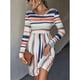 thumbnail image 3 of Women Casual Dress Machine Wash Long Sleeve Crew Neck Dress Comfortable Elegant Style for Indoor and Outdoor ANGGREK Otros, 3 of 7