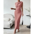 thumbnail image 6 of BTFBM Women's Ruched Bodycon Dress Summer Casual Sleeveless Lightweight Back Slit Elegant Club Party Cocktail Maxi Dresses, 6 of 9