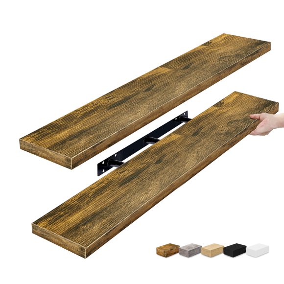 Sorbus Floating Shelves for Wall - 2 Extra Long Floating Shelves for Bedroom, Kitchen, Living Room, Bathroom Shelves, Farmhouse Home Decor - 48 x 9 Inch Wall Mounted Floating Shelves for Wall