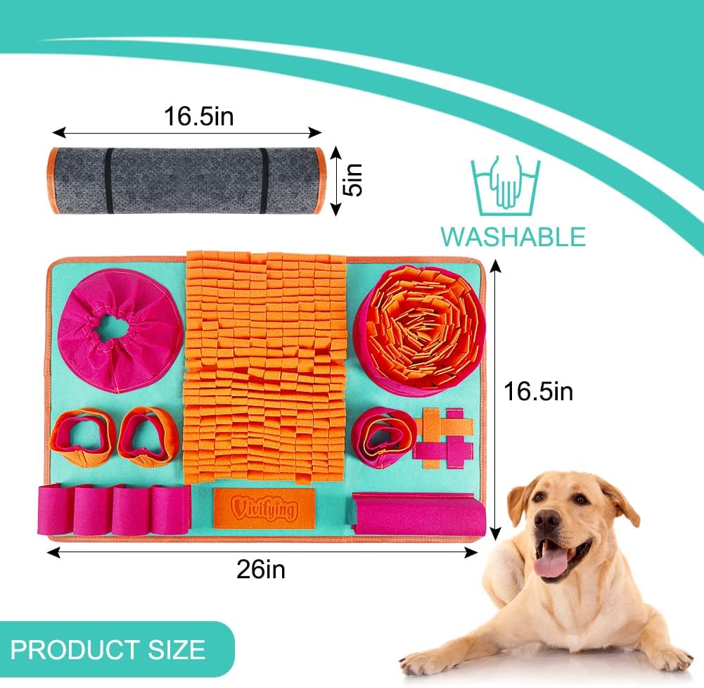 General Snuffle Mat for Dogs, Interactive Dog Enrichment Toys for Small Dogs and Cats Slow Eating and Keep Busy, Sniff Mat for Boredom and Mental Stimulation