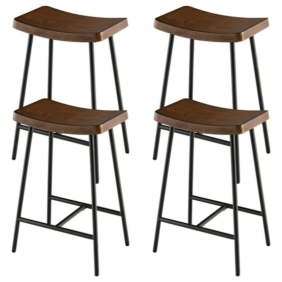 Giantex 24 Inch Height Industrial Saddle Stool, Backless Counter Bar Stool, (4)