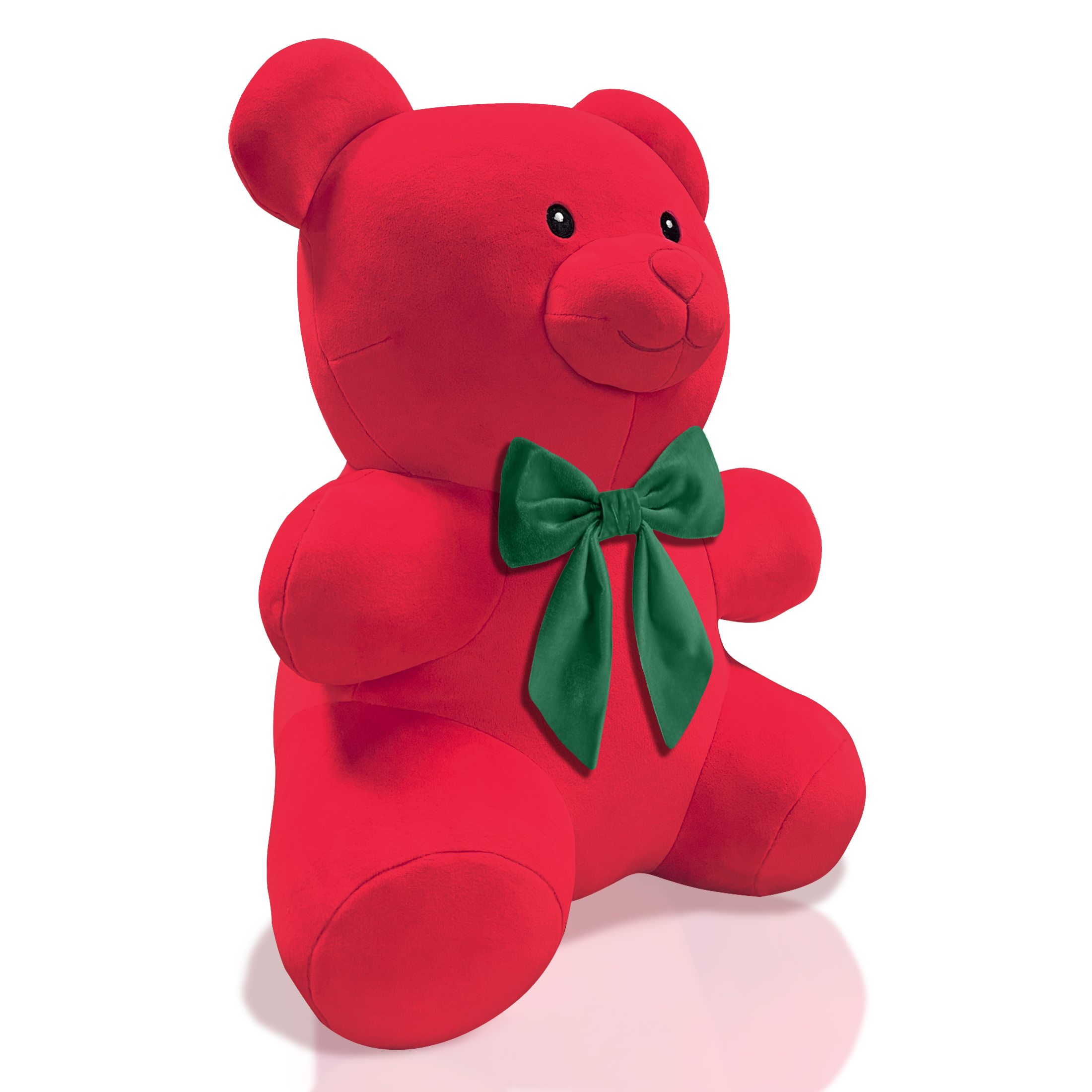 Plush Red 16 inch Gummy Bear with Green Bow, By Holiday Time