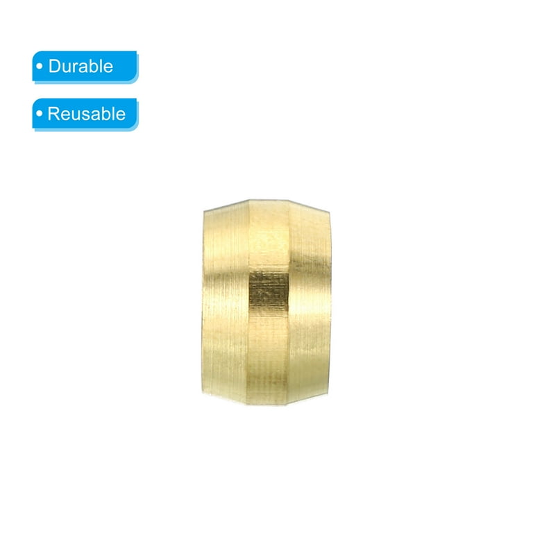 Uxcell 10mm Tube OD Brass Compression Sleeves Ferrules 20