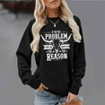 thumbnail image 2 of Womens Country Music Western Sweatshirts I'm The Problem Letter Print Cowgirl Pullover Vintage Cow Skull Top, 2 of 4