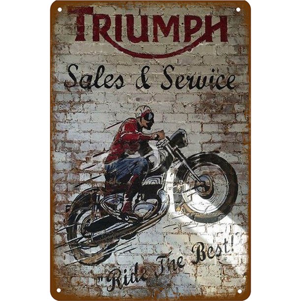 Dibujo de chapa de motocicleta, pintura de Metal, pared de estaño, póster para el hogar, cartel para dormitorio Tmvgtek Para estrenar