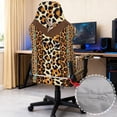 thumbnail image 4 of XYZCANDO Brown Leopard Gaming Chair Cover 4 Pieces with Armrest Covers with Zipper Easy to Clean Non-Slip Stretch Fabric Home Decor Suitable for Most Game Chairs, 4 of 7
