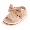 thumbnail image 4 of Lovskoo Unisex Baby First Walking Shoes 0-18 Months Infant Slingback Sandals Flats Boys Girls Bow Soft Non-Slip Rubber Sole Summer Flat Walking Shoes Pink, 4 of 8