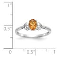 thumbnail image 3 of 10K White Gold Ring Band with Stones (11) November Citrine Oval Yellow Diamond Round, Size 5, 3 of 5