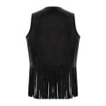 thumbnail image 2 of LiiYii Gilet Cowboy Western Rétro Cowgirl Hippie à Franges pour Enfants Sans Manches avec Rivets Noir 16, 2 of 6