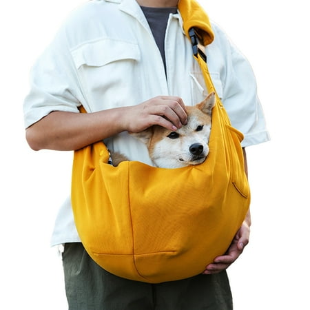 Kkkded Dog Sling Carrier Puppy Pet Small Dog Puppy Cat Carrying Bag Purse Pouch with Adjustable Buckle Strap & Zip Pocket 25.6*11.8*31.5in