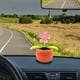 thumbnail image 5 of Lindo juguete solar con forma de flor que se balancea para decorar el tablero del auto. Naranja, 5 of 9