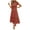 rustred, variant on HYwys Women s Summer Casual Flutter Short Sleeve Crew Neck Smocked Elastic Waist Tiered Midi Dress