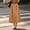 Khaki, variant on Women's Solid Corduroy Midi Skirt High Waist Flared A Line Long Skirt with Belt, Vintage Casual Swing Skirt for Autumn Winter Daily Commute & Weekend Outings Khaki