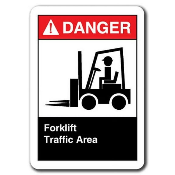 Danger Sign - Forklift Traffic Area 7"x10" Plastic Safety Sign ansi osha