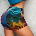 thumbnail image 4 of Xecao Vibrant Fluid Motion Art Print Workout Shorts for Women Soft Smooth Gym Yoga Scrunch Active Tennis Workout Running Shorts-X-Large, 4 of 8