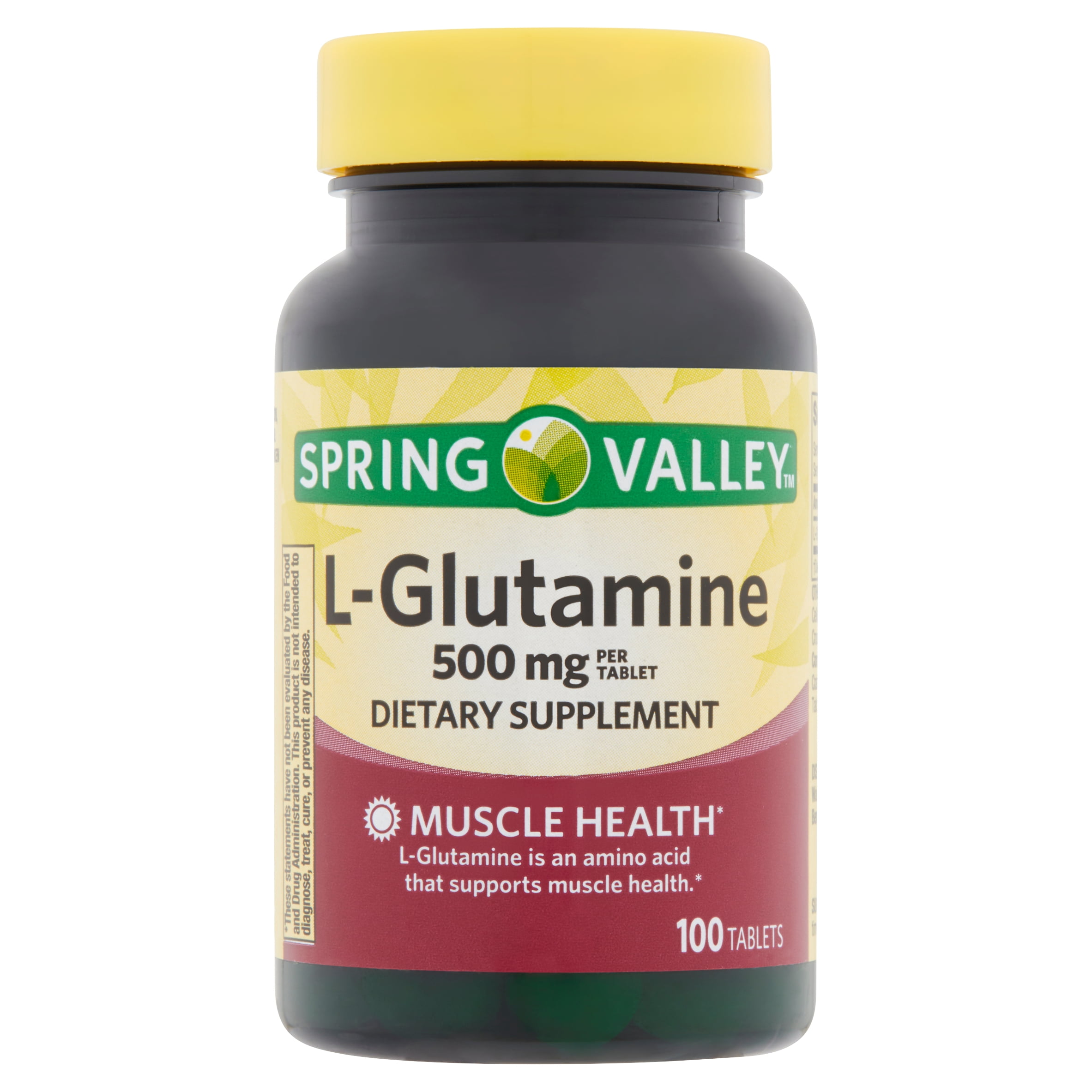 Spring Valley L-Glutamine Tablets Dietary Supplement, 500 mg, 100 Count