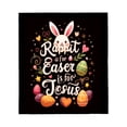 thumbnail image 2 of Whimsical Easter Flannel Blanket - Soft Cozy Design with Colorful Eggs & Hearts Perfect for Sofa Travel Bed & Chair, 2 of 5
