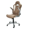 thumbnail image 6 of Techni Mobili High Back Sport Race Office Chair with Flip-up Arms, Techniflex Upholstery, Camel RTA-3527-CM, 6 of 12