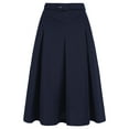 thumbnail image 1 of Falda corta plisada con cinturón Allegra K Azul Oscuro XL para mujer, 1 of 6