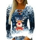 thumbnail image 2 of Pntutb Camisas para mujer Blusa de manga larga con estampado de cuello en V de Navidad Blusa regular estampada Pntutb Pntutb-964, 2 of 6
