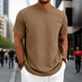 thumbnail image 2 of XAOFW Summer Casual Solid Color T Shirts For Man Stretch Relaxed Fit Round Neck Short Sleeve Tees Holiday Party Versatile Tops, 2 of 7