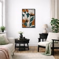 thumbnail image 3 of Framed Canvas Print Abstract Floral Wall Art Boho Botanical Decorative for Living Room Bedroom - 16"x24" BLACK, 3 of 8