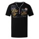thumbnail image 1 of Camisas Cuello De Hombre Sleeve T camisa Blase Personalidad Fashion Short Tops Mens camisa de letra Button Men's blusa (Black, XXL), 1 of 5