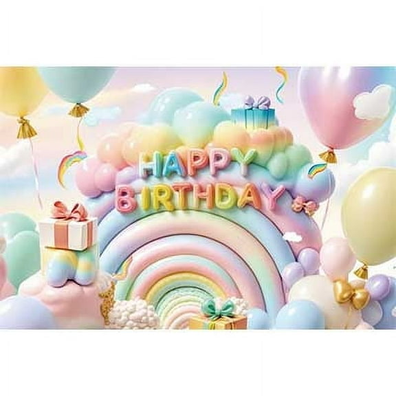 Childr Happy Birthday Party rations Backdrop 3D Unicorn Butterfly Mermaid Candyland Photography Background