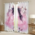 thumbnail image 2 of Fashion Pink Curtains Modern Fashion Woman Dress 30%-50% Blackout Curtains Eiffel Tower Paris Bedroom Curtains Black High Heels Romantic Makeup Themed Perfume Print Curtains,104"Wx84"L, 2 of 5