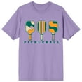 thumbnail image 1 of Pickleball League Paddle Designs Crew Neck Short Sleeve Purple Men's T-shirt
-Large, 1 of 2