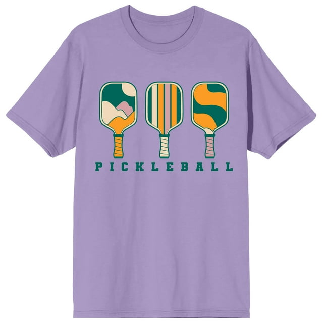 Pickleball League Paddle Designs Crew Neck Short Sleeve Purple Men's T-shirt
-Large