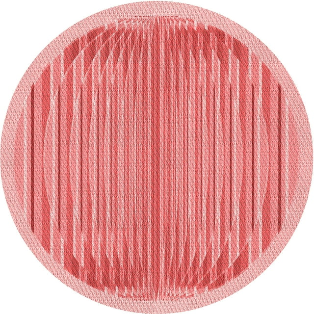 Ahgly Tapis d'Intérieur Lavable en Machine Carré Transitionnel Rose Pastel, 3 Pieds Carré