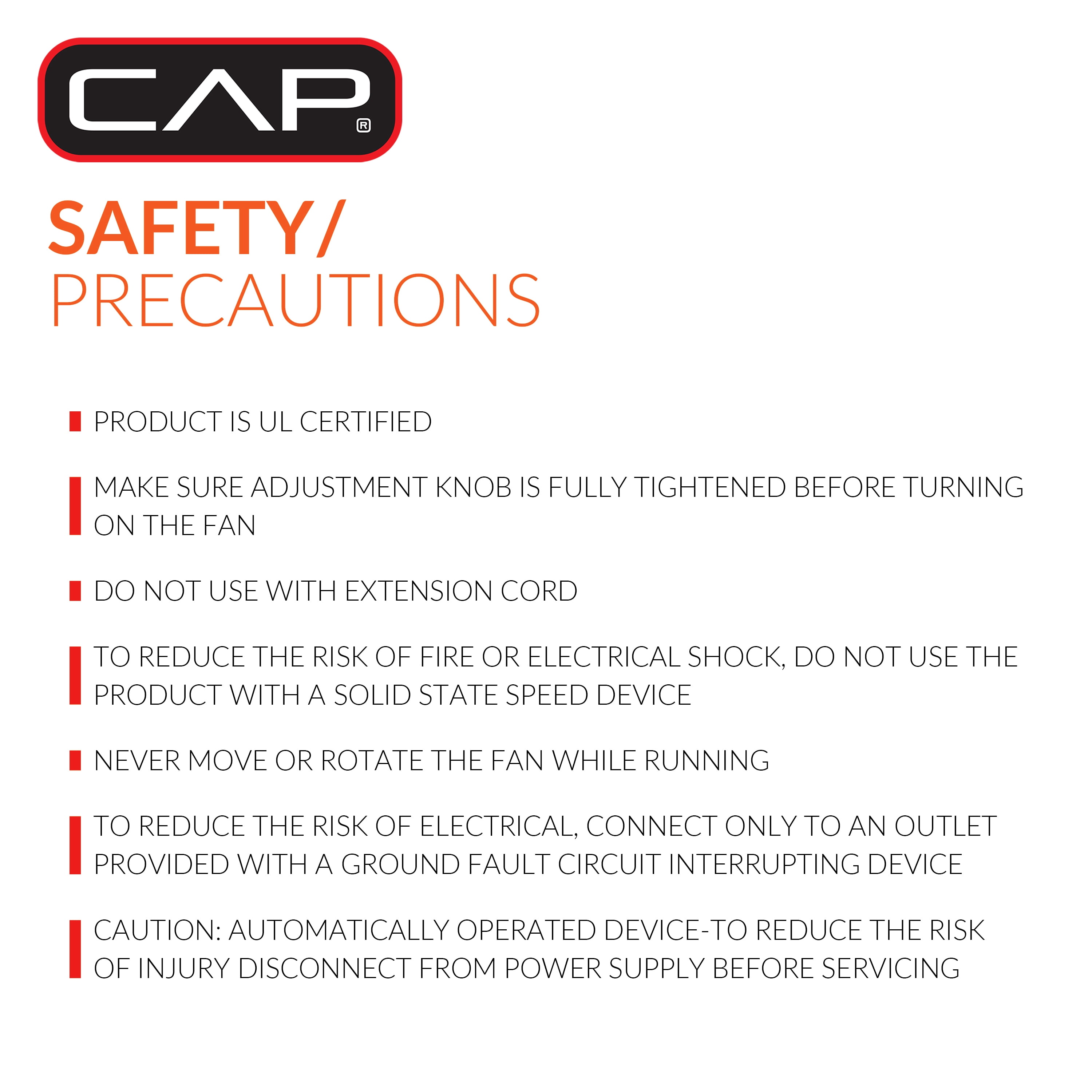 CAP Barbell 30'' High Velocity Heavy Duty Floor Fan, 3-blade design
