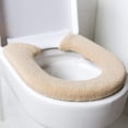 thumbnail image 1 of Funda de asiento de inodoro Dinheiro, almohadillas gruesas, antibacterianas, lujosas fundas de asiento de inodoro cálidas, alfombrilla cálida para asiento de inodoro, súper cálida, universal, beige, 1 of 7