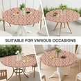 thumbnail image 7 of Beige Cow Heart Pattern Round Fitted Tablecloth with Elastic Edge,Dining Table Cover Waterproof,Outdoor Round Tablecloth for Camping,Dining,Indoor and Outdoor, 7 of 7