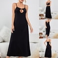 thumbnail image 2 of Tumotour Long Nightgowns For Women Sleeveless Nightwear Plaid Strap Chemsie Lingerie For Women Hollow-Out Tank Sleepwear Full Length Sleep Shirts Pajamas Loungewear, 2 of 4