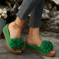 thumbnail image 4 of Dakaela Women's Wedge Sandals Arch Support Orthopedic Platform Slip on Slides Floral Summer Beach Walking Casual Slippers Size 6-10 Green, 4 of 7