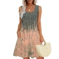thumbnail image 1 of Ovzne Robes pour Femmes Robe pour Femme Décontractée Ample Été Imprimée Sans Manches Col en V Ensemble Haut/chemise Robe Imprimée Liquidation, 1 of 7