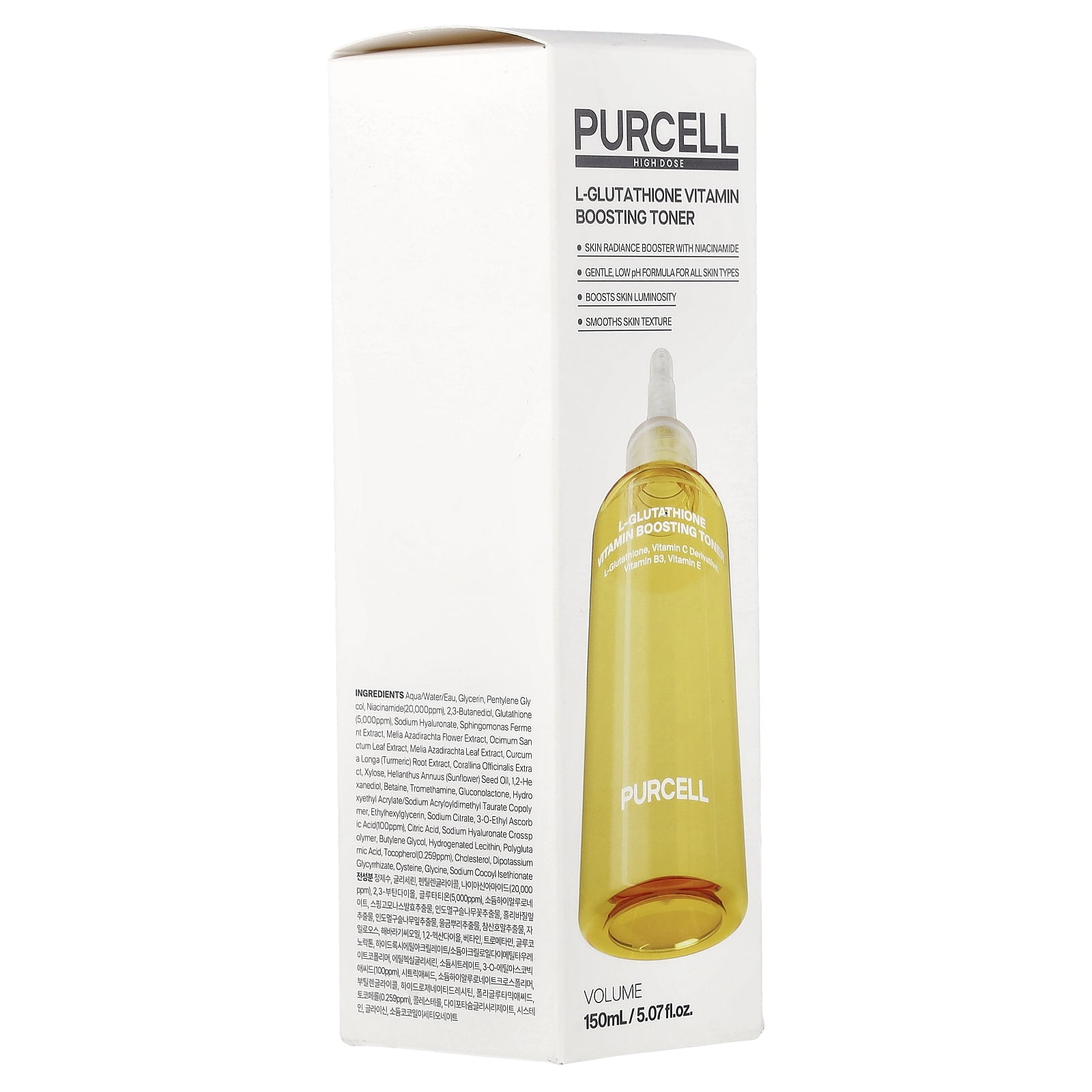 PURCELL L-Glutathione Vitamin Boosting Toner, 5.07 fl oz (150 ml)