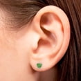 thumbnail image 3 of Peridot 5mm Heart Stud Earrings in 14k White Gold, 3 of 4