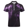 thumbnail image 4 of Purple Wolf Men Zipper T-shirt Summer Casual Short Sleeve T-shirt Top, 4 of 7