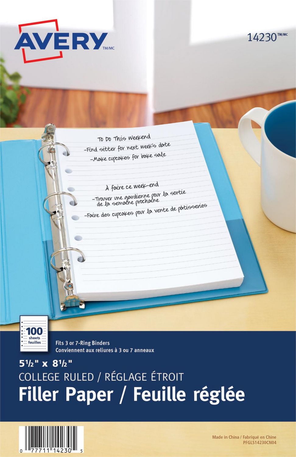 Avery Mini 5.5" x 8.5" Binder Filler Paper,100 Sheets-14230