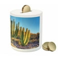 thumbnail image 3 of Cactus Piggy Bank, Photo of Nature Desert Cactus with Spikes and Mountains Open Clear Sky Image Print, Ceramic Coin Bank Money Box for Cash Saving, 3.6" X 3.2", Multicolor, by Ambesonne, 3 of 4