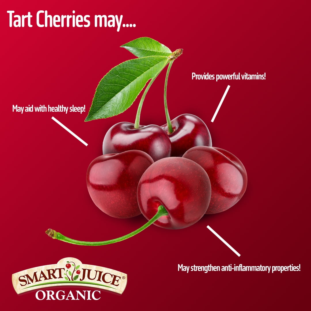 Smart Juice Organic Tart Cherry Juice  - 100% Juice, Not From Concentrate - 33.8 fl oz (1L) - (case of 6)